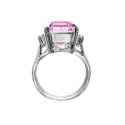 Platinum Kunzite & Diamond Ring