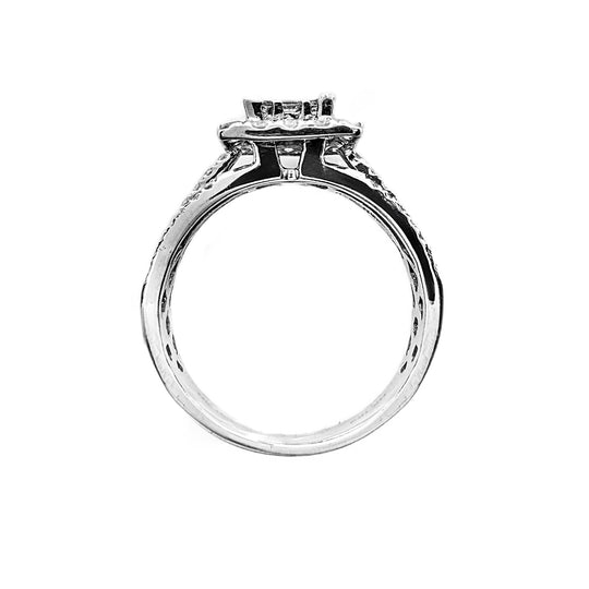 9ct White Gold Diamond Cluster Ring 