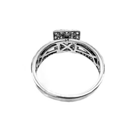 9ct White Gold Diamond Cluster Ring 