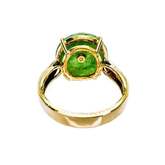 18ct Yellow Gold Jade Diamond Ring