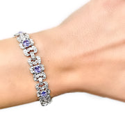 14ct White Gold Tanzanite & Diamond Bracelet