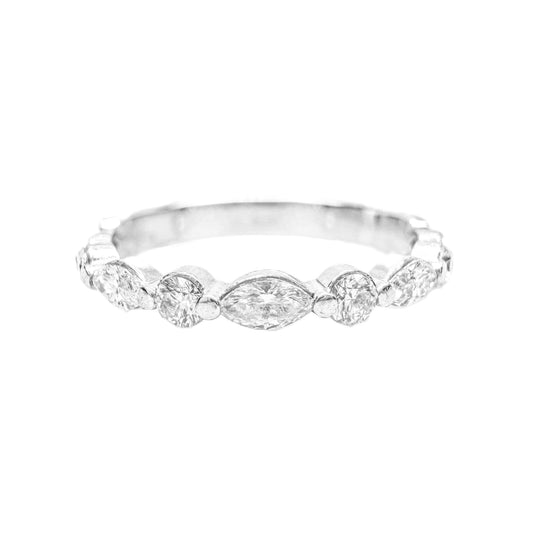 18ct White Gold Diamond Band