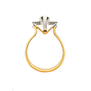 18ct Yellow Gold Vintage Gilson Emerald Diamond Ring