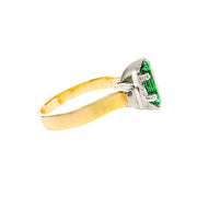 18ct Yellow Gold Art Deco Gilson Emerald Diamond Ring