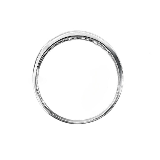9ct White Gold Five Diamond Band