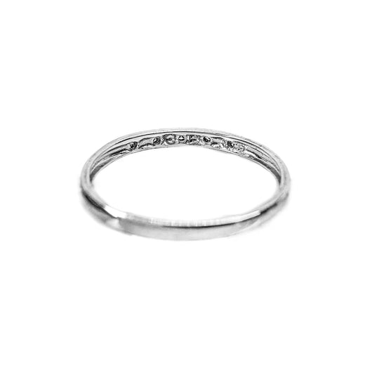 9ct White Gold Five Diamond Band