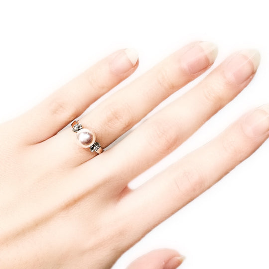 18ct Yellow Gold Pearl & Diamond Ring