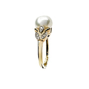 9ct Yellow Gold Diamond & Pearl Ring