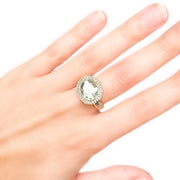 14ct Quartz Diamond Ring 