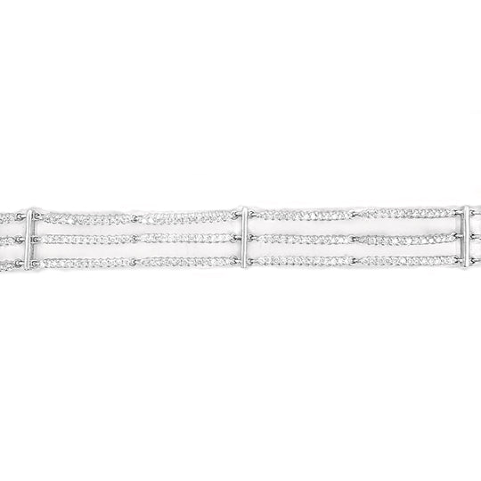 18ct Triple Row Diamond Tennis Bracelet 