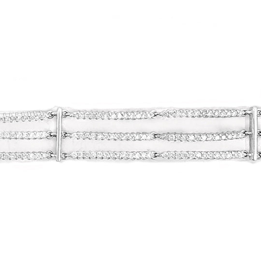 18ct Triple Row Diamond Tennis Bracelet