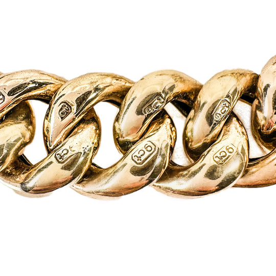 9ct Heart Padlock Curb Bracelet