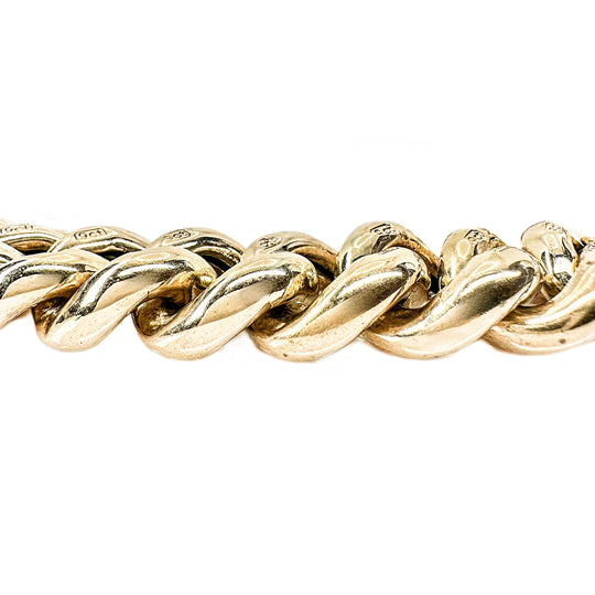 9ct Heart Padlock Curb Bracelet