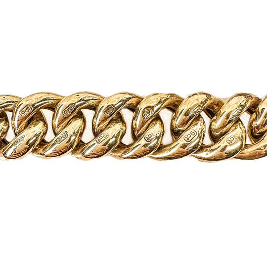 9ct Heart Padlock Curb Bracelet