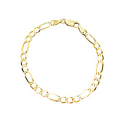 9ct Yellow Gold Figaro Bracelet, 19cm