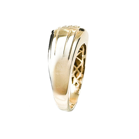 9ct Diamond Square Mens Ring