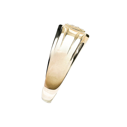 9ct Diamond Square Mens Ring