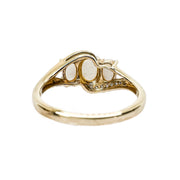 9ct Yellow Gold Opal & Diamond Ring
