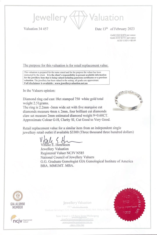 18ct White Gold Diamond Band