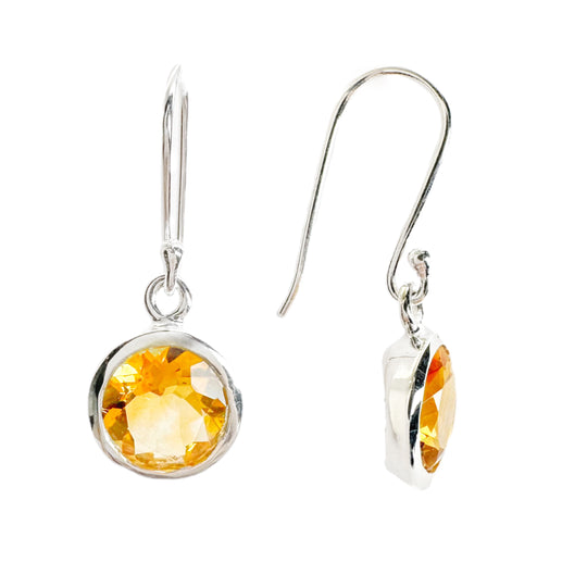Citrine Sterling Silver Drop Earrings