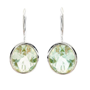 Green Amethyst Sterling Silver Drop Earrings