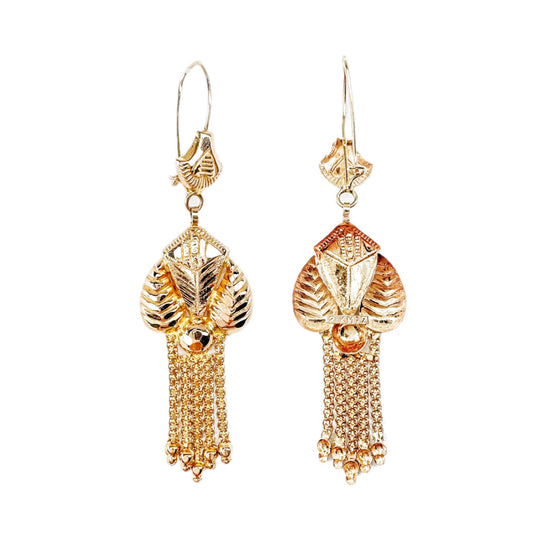 21ct Yellow Gold Tassel Earrings