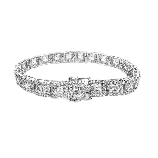 Sterling Silver Square Link Bracelet