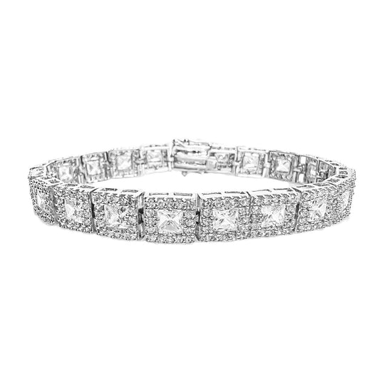 Sterling Silver Square Link Bracelet
