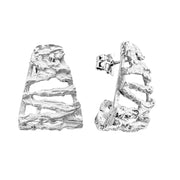 Sterling Silver Textured Matt Patterned Earrings