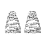 Sterling Silver Textured Matt Patterned Earrings