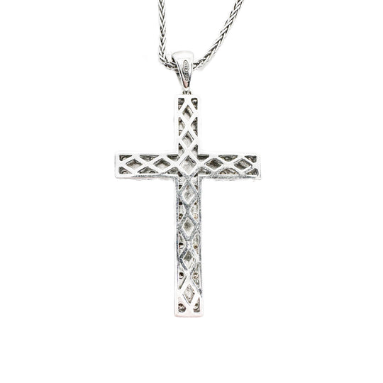 18ct White Gold Diamond Cross