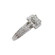  9ct White Gold Diamond Cluster Ring 