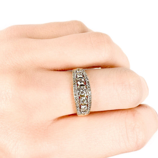 9ct Ladies Diamond Dress Ring