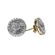 18ct Yellow Gold Circular Diamond Stud Earrings