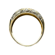 9ct Yellow Gold & Diamond Domed Ring