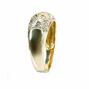 9ct Yellow Gold & Diamond Domed Ring