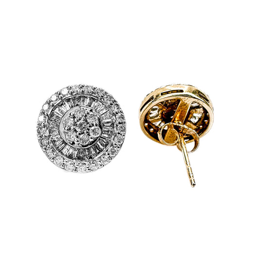 18ct Yellow Gold Circular Diamond Stud Earrings