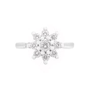 Platinum Flower Diamond Ring