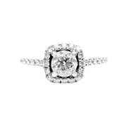 18ct White Gold Diamond Halo Ring