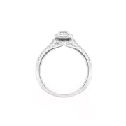 18ct White Gold Diamond Halo Ring