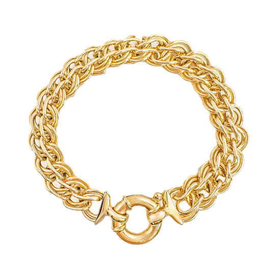9ct Double Curb Bolt Ring Bracelet