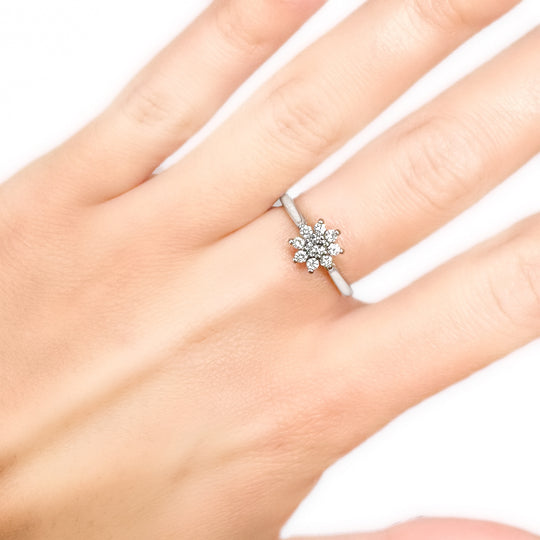 Platin-Blumen-Diamantring