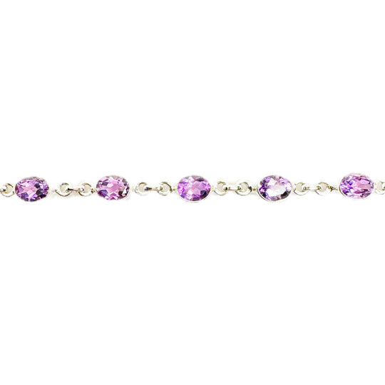 Amethyst Sterling Silver Bracelet 