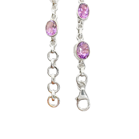 Amethyst Sterling Silver Bracelet 