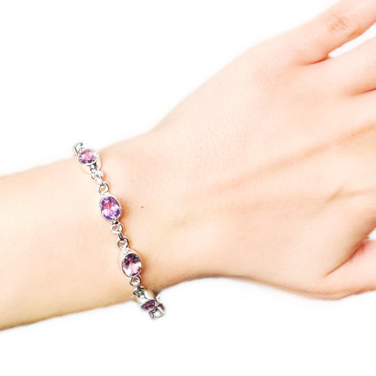 Amethyst Sterling Silver Bracelet 