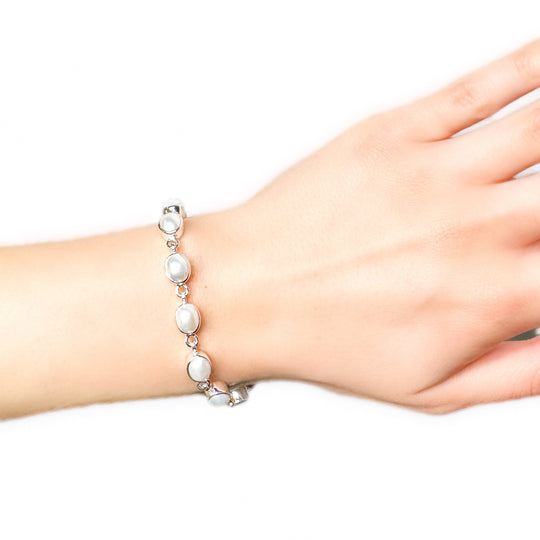 Pearl Sterling Silver Bracelet 