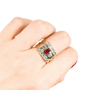 18ct Yellow Gold Ruby & Diamond Ring 