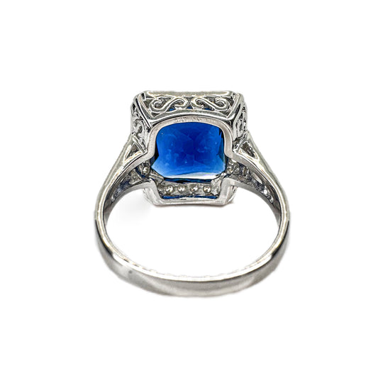 Sterling Silver Blue Solitaire Statement Ring
