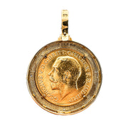 22ct Sovereign Coin & Diamond Yellow Gold Pendant