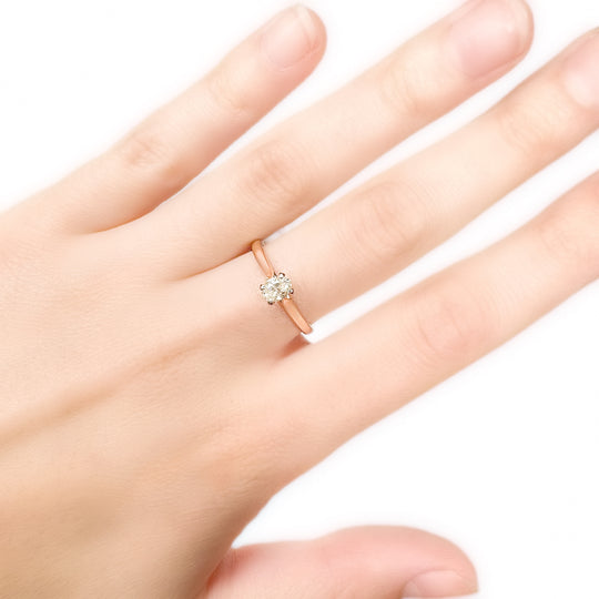 18ct Rose Gold Solitaire Diamond Ring